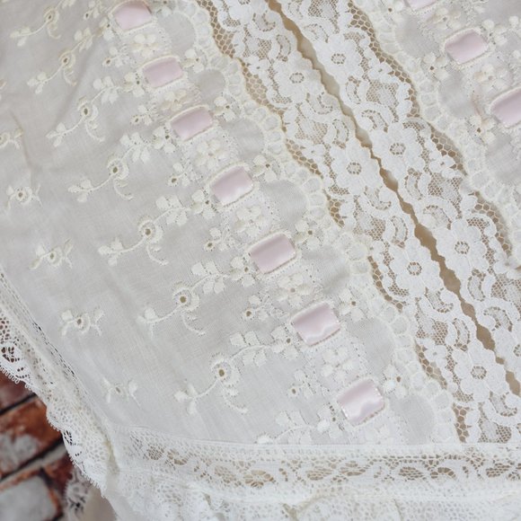 Christian Dior Small Nightgown Union Made NWOT Lingerie lace Prairie Vintage - Picture 9 of 12